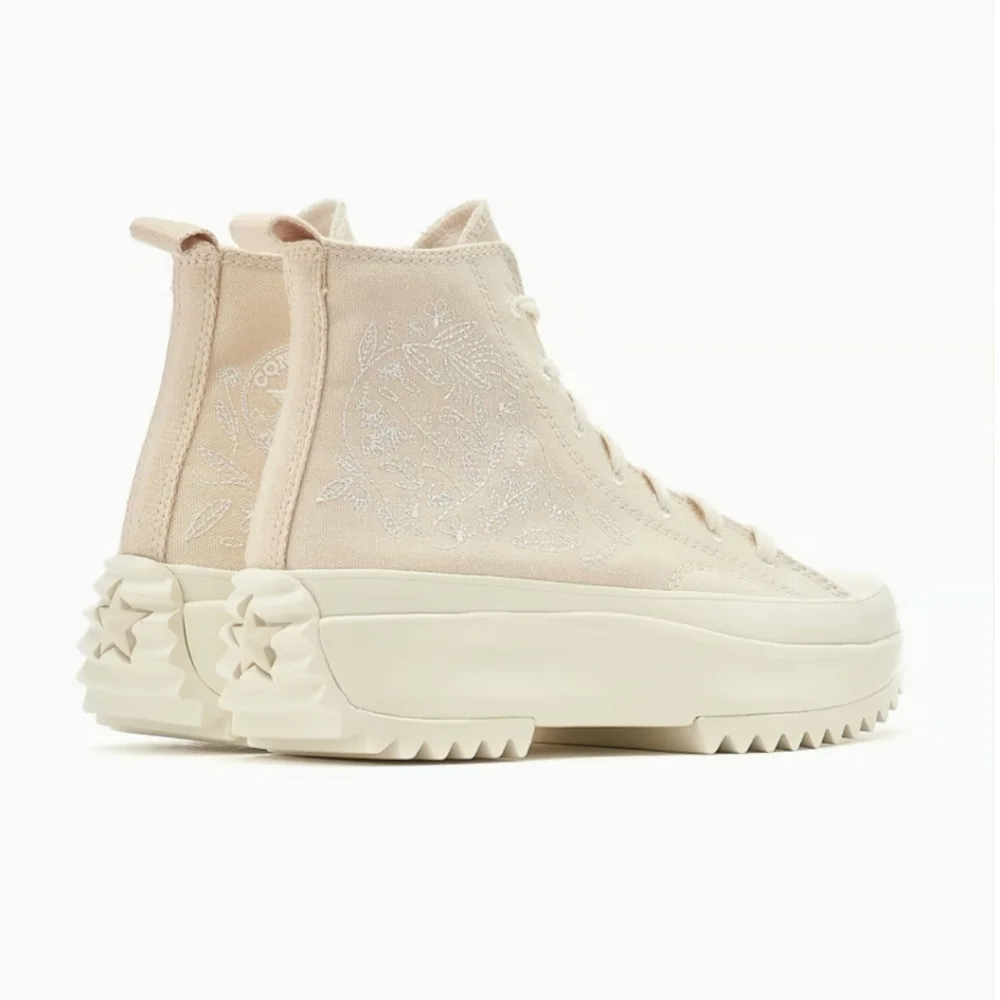 Converse Run Star Hike Platform Embroidered Floral - Natural Ivory/Egret/White